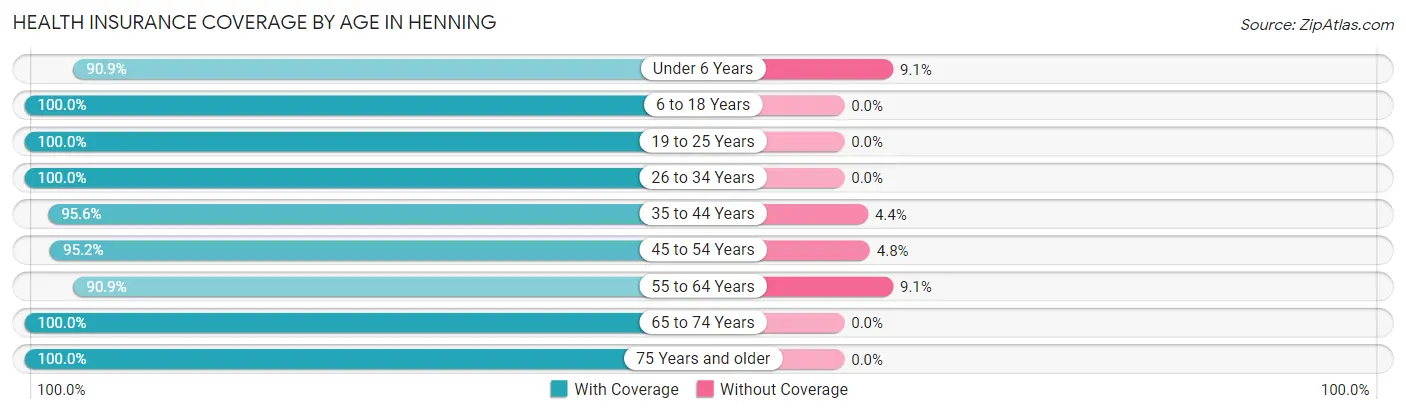 Health Insurance Coverage by Age in Henning