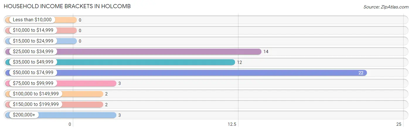 Household Income Brackets in Holcomb