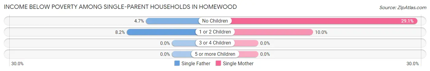 Income Below Poverty Among Single-Parent Households in Homewood