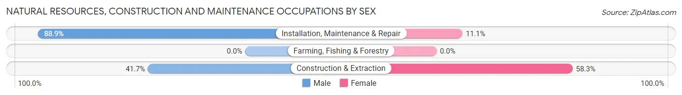 Natural Resources, Construction and Maintenance Occupations by Sex in Hoyleton