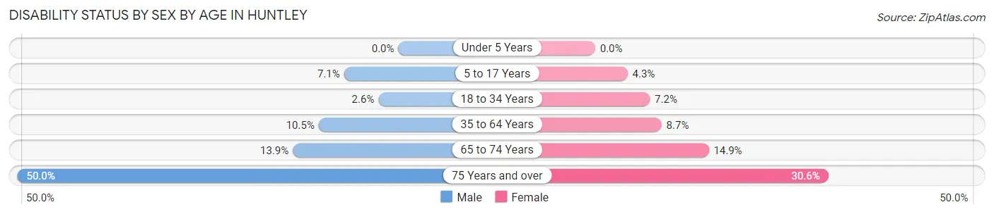 Disability Status by Sex by Age in Huntley