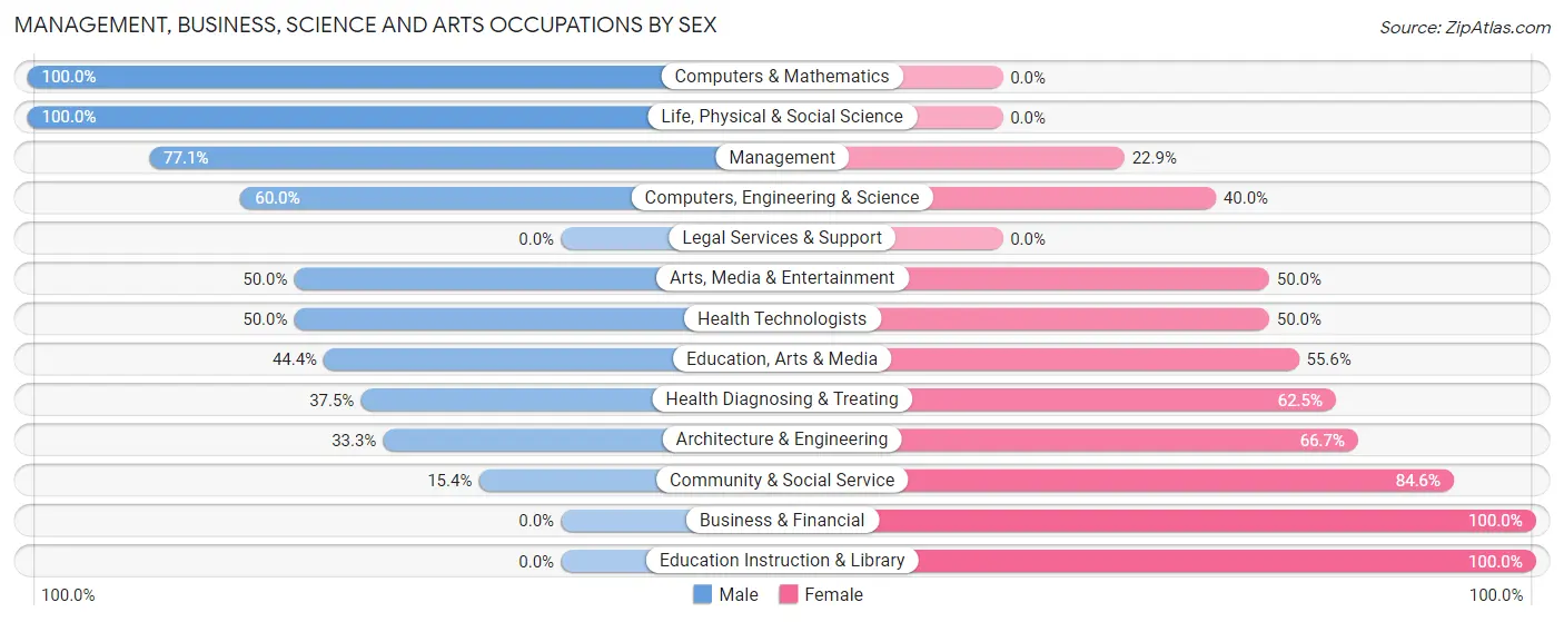 Management, Business, Science and Arts Occupations by Sex in Illiopolis
