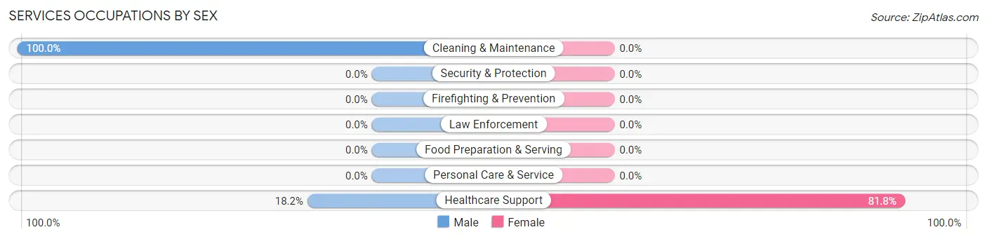 Services Occupations by Sex in Iroquois