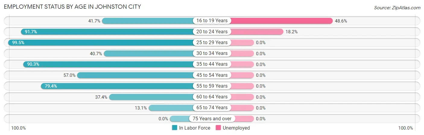Employment Status by Age in Johnston City