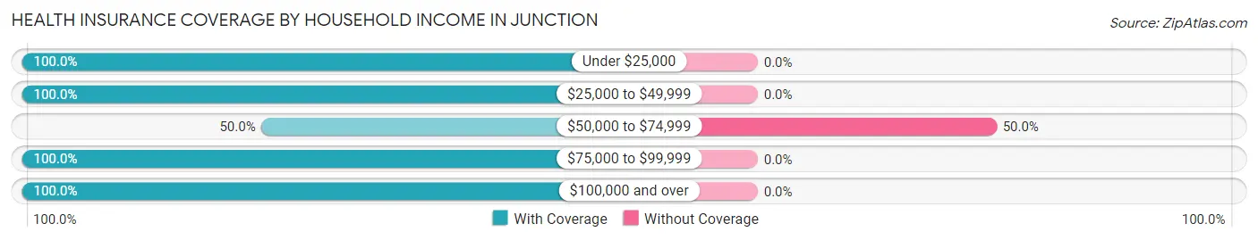 Health Insurance Coverage by Household Income in Junction