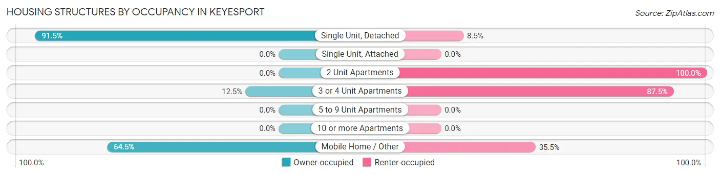Housing Structures by Occupancy in Keyesport