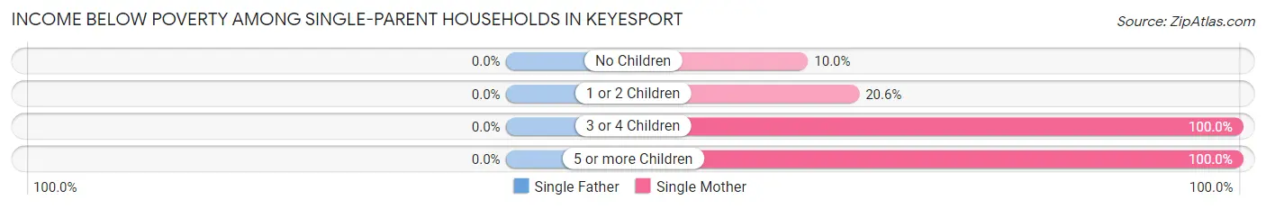 Income Below Poverty Among Single-Parent Households in Keyesport