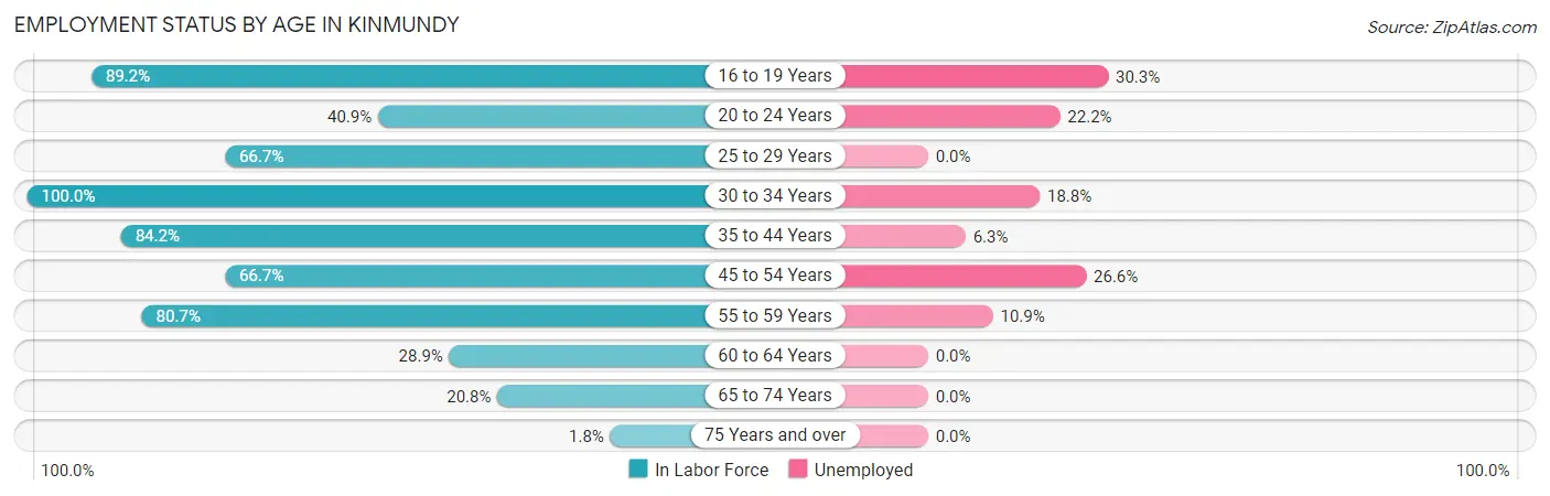 Employment Status by Age in Kinmundy
