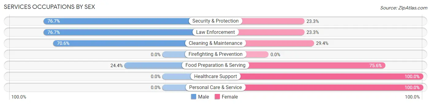 Services Occupations by Sex in Knoxville
