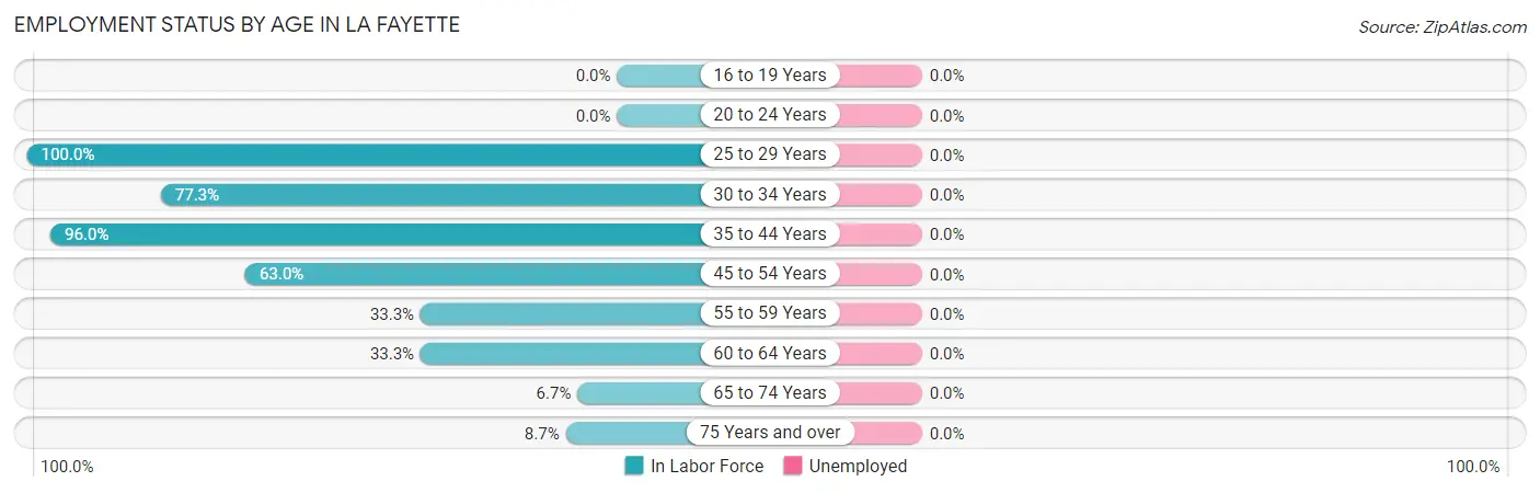 Employment Status by Age in La Fayette
