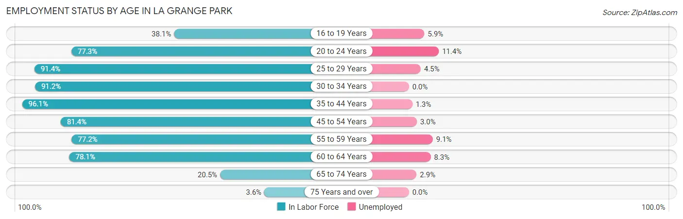Employment Status by Age in La Grange Park