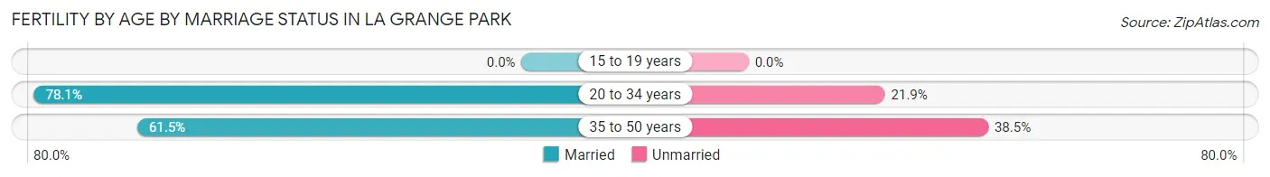 Female Fertility by Age by Marriage Status in La Grange Park