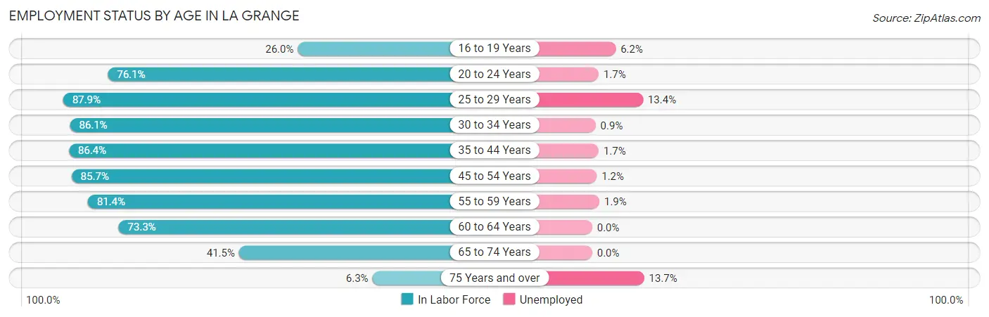 Employment Status by Age in La Grange