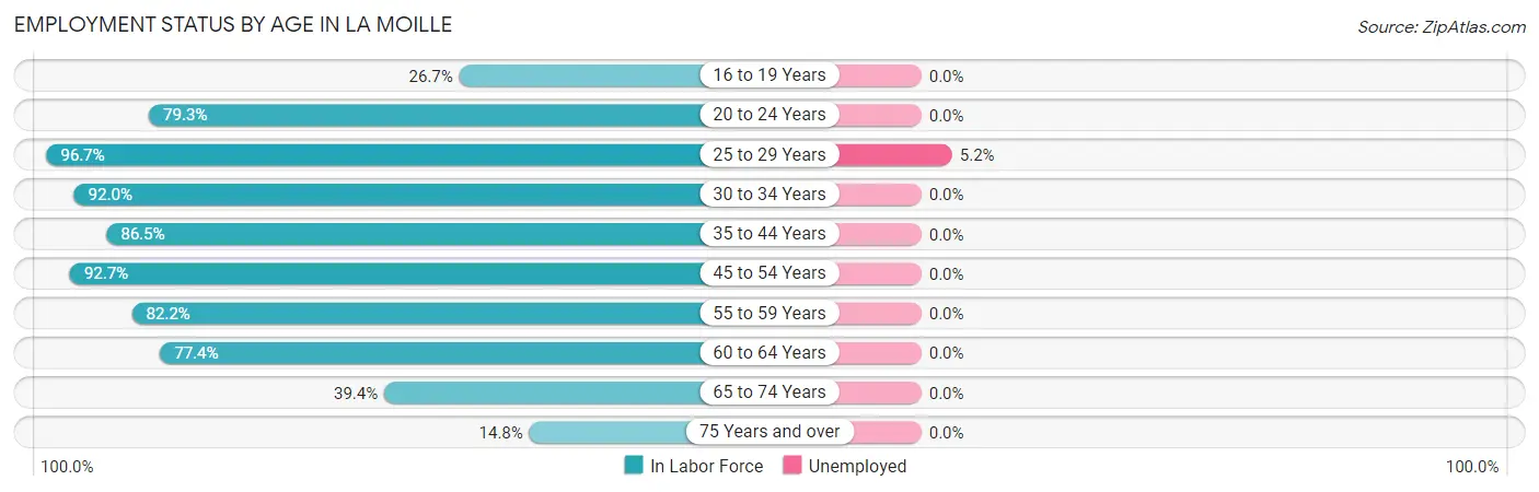 Employment Status by Age in La Moille