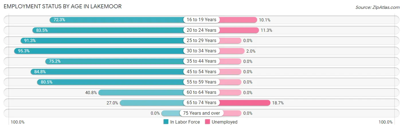 Employment Status by Age in Lakemoor