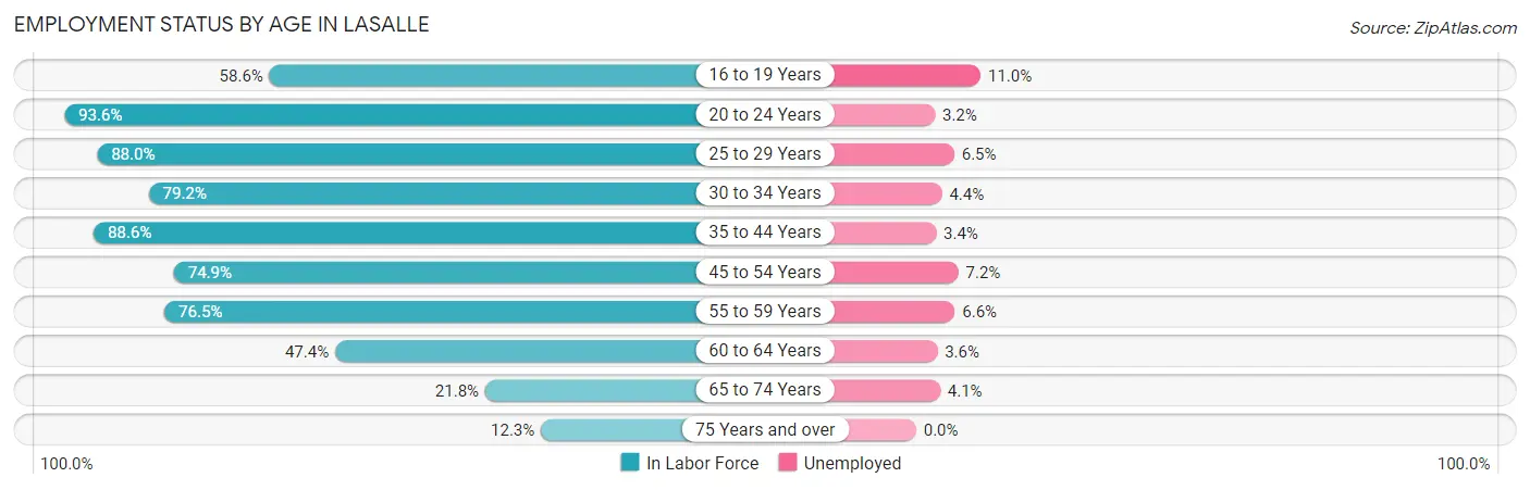 Employment Status by Age in LaSalle