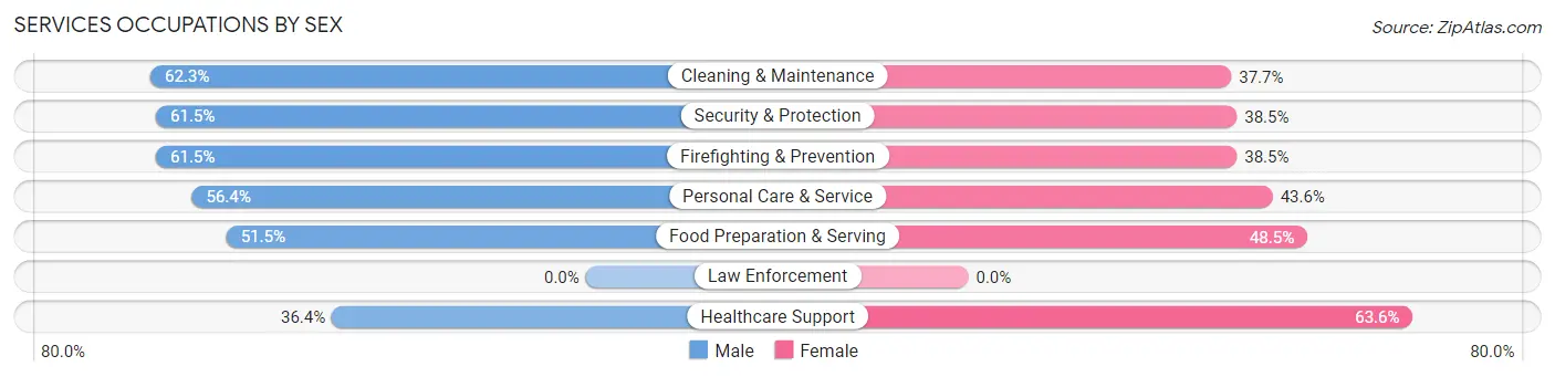 Services Occupations by Sex in Le Roy