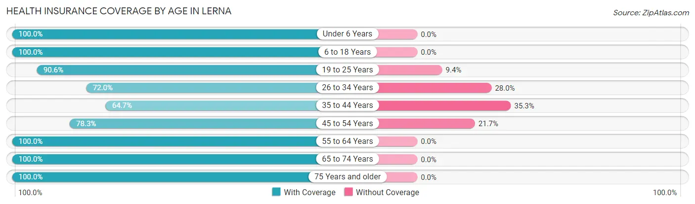 Health Insurance Coverage by Age in Lerna