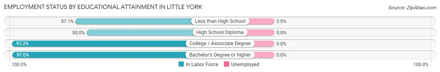 Employment Status by Educational Attainment in Little York