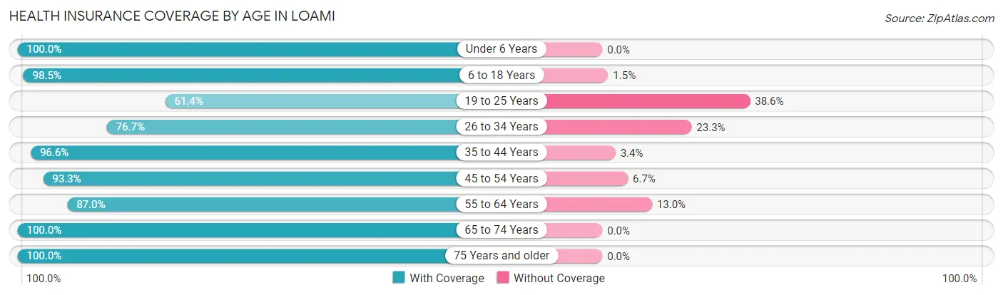 Health Insurance Coverage by Age in Loami