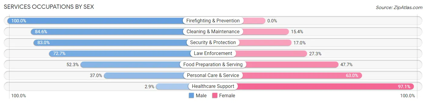 Services Occupations by Sex in Lockport
