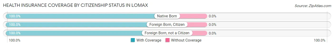 Health Insurance Coverage by Citizenship Status in Lomax