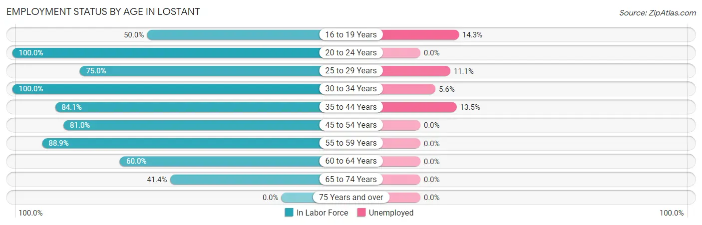 Employment Status by Age in Lostant