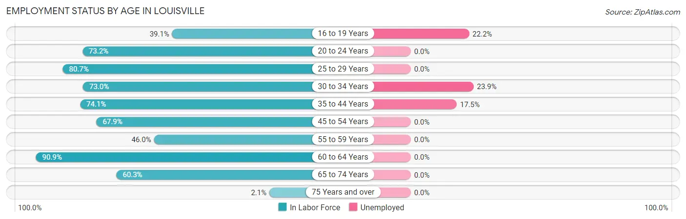 Employment Status by Age in Louisville