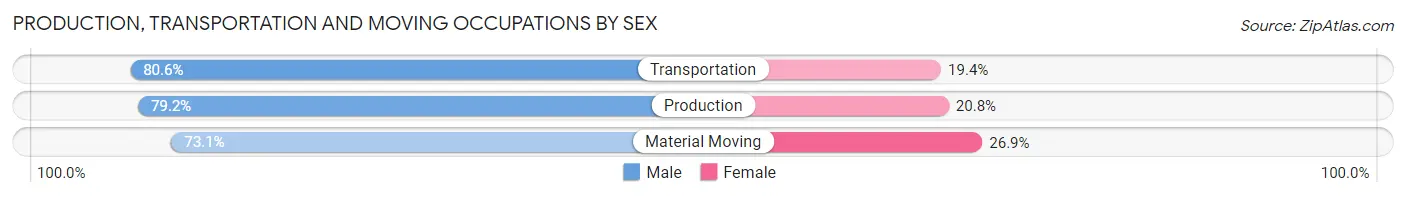 Production, Transportation and Moving Occupations by Sex in Loves Park