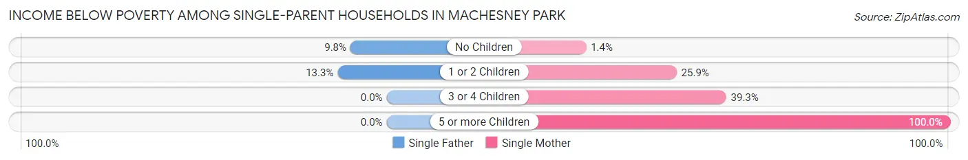 Income Below Poverty Among Single-Parent Households in Machesney Park