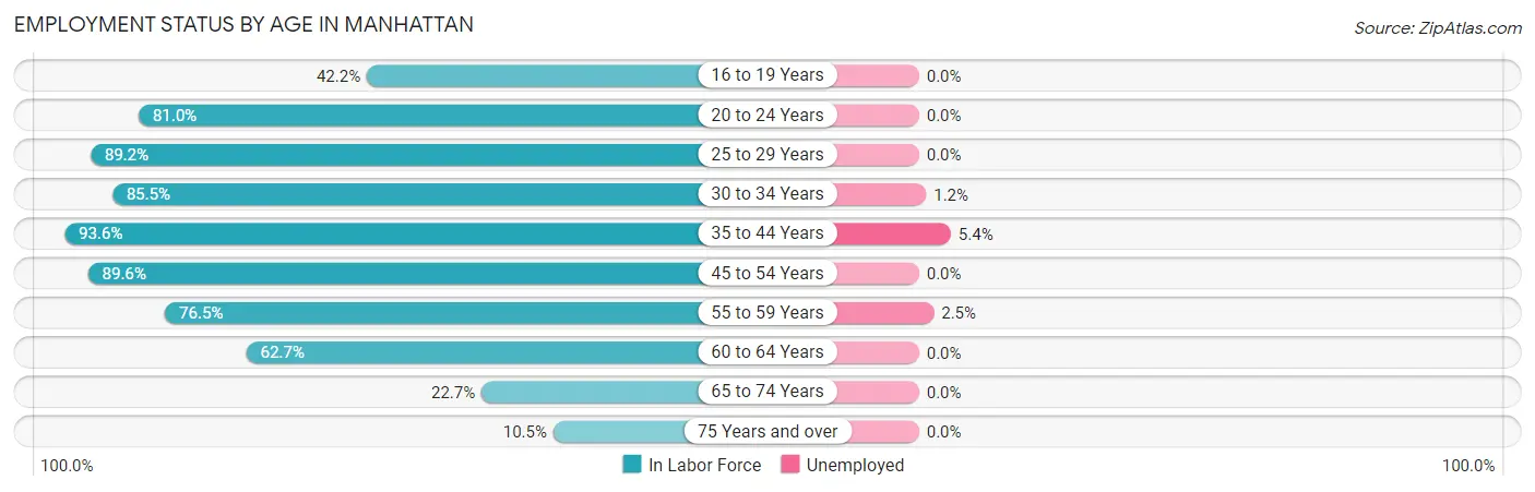 Employment Status by Age in Manhattan