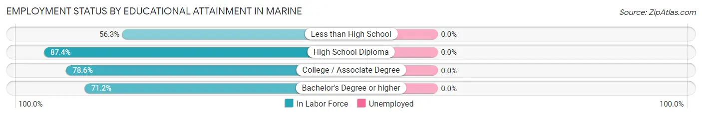 Employment Status by Educational Attainment in Marine