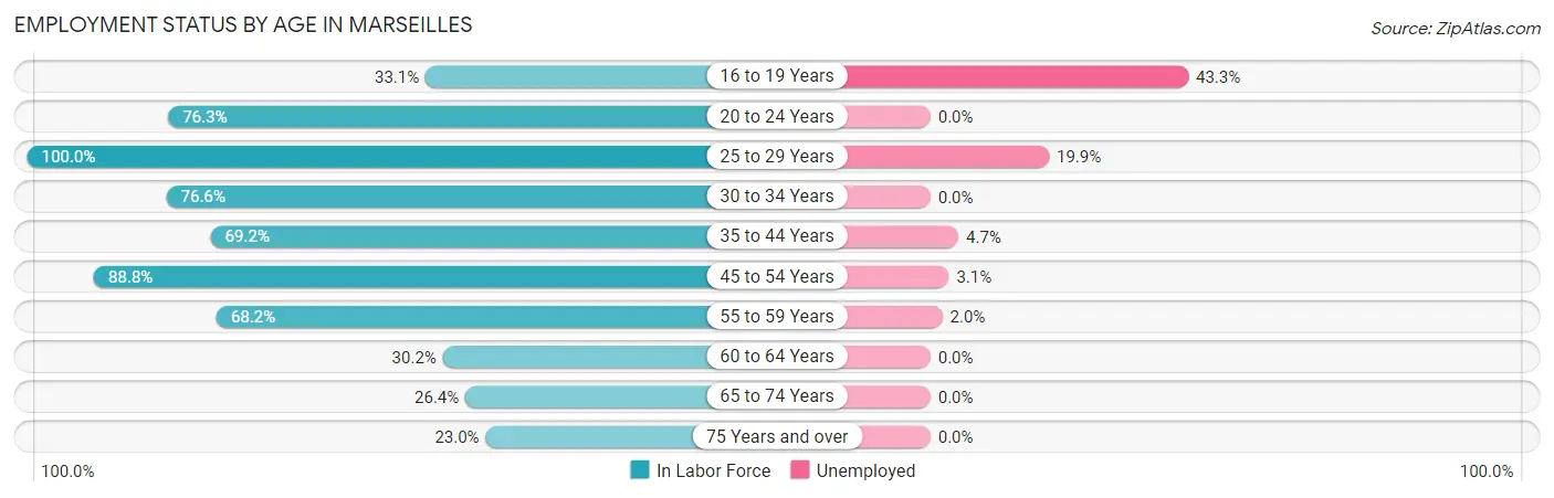 Employment Status by Age in Marseilles