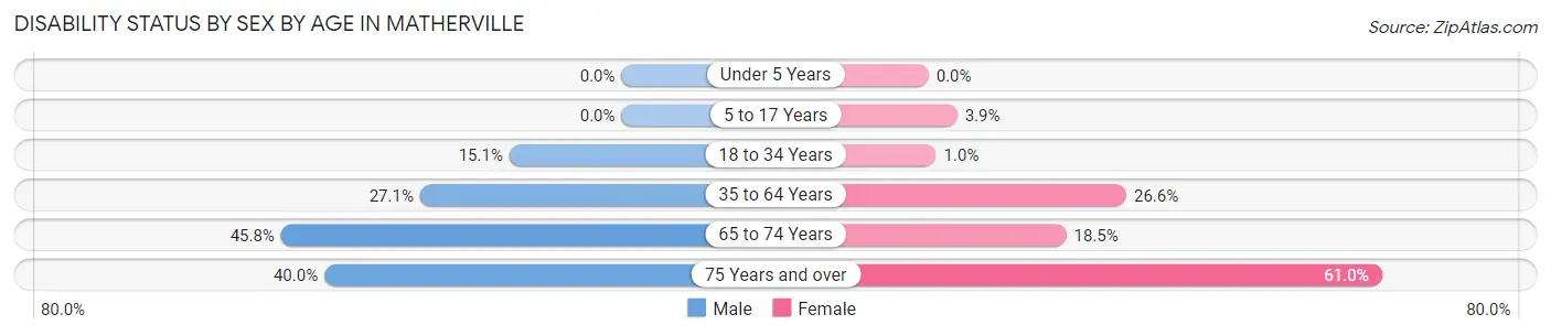 Disability Status by Sex by Age in Matherville