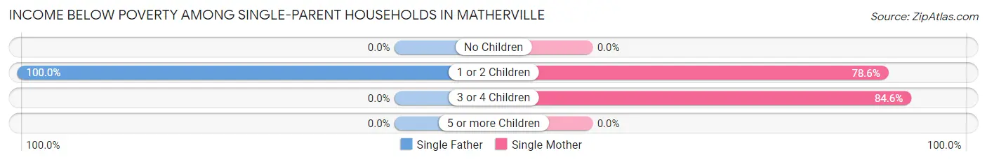 Income Below Poverty Among Single-Parent Households in Matherville