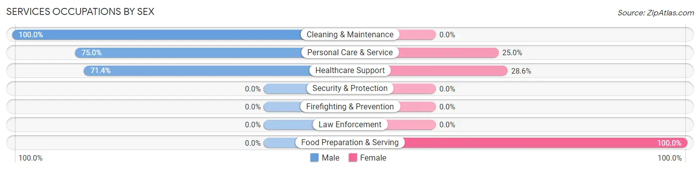 Services Occupations by Sex in Matherville