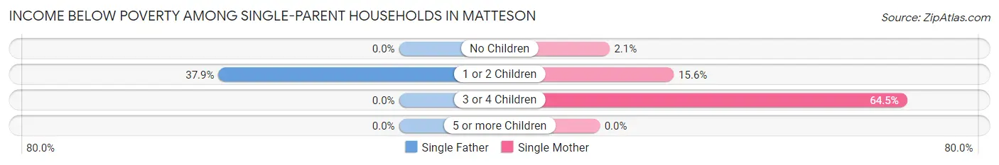 Income Below Poverty Among Single-Parent Households in Matteson