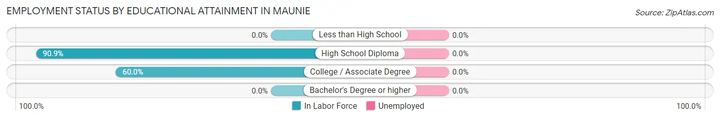 Employment Status by Educational Attainment in Maunie