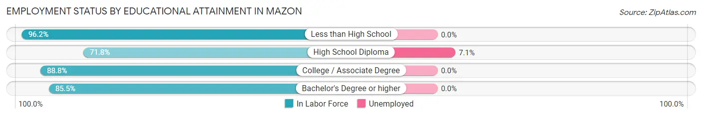 Employment Status by Educational Attainment in Mazon