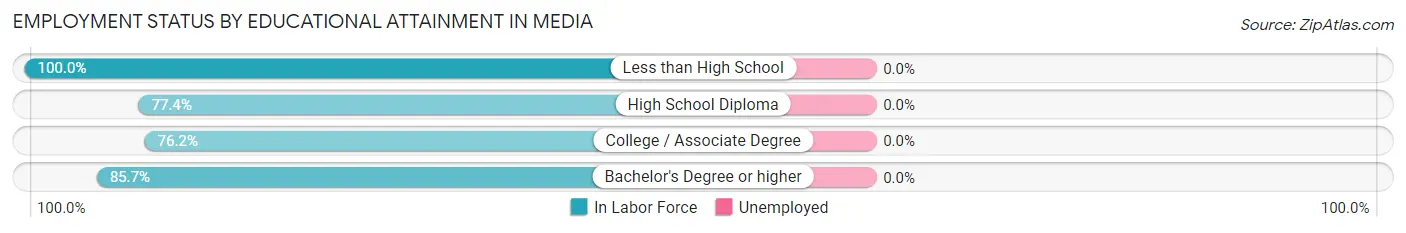 Employment Status by Educational Attainment in Media