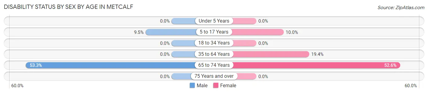 Disability Status by Sex by Age in Metcalf