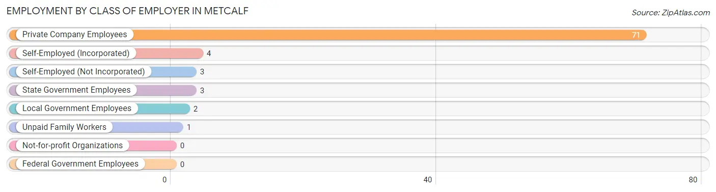 Employment by Class of Employer in Metcalf