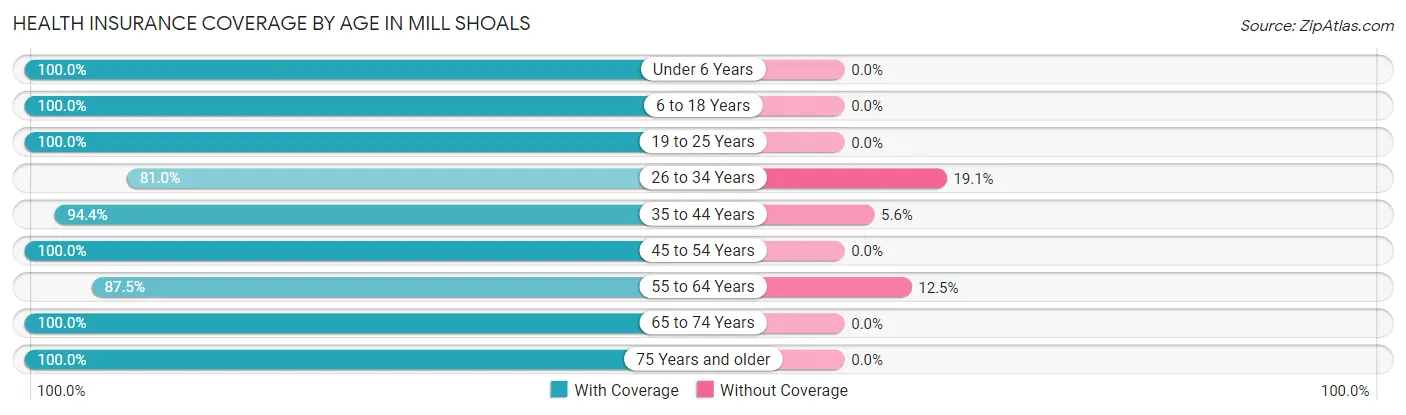 Health Insurance Coverage by Age in Mill Shoals