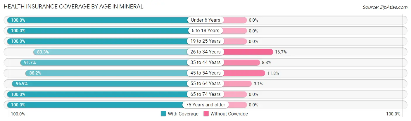 Health Insurance Coverage by Age in Mineral