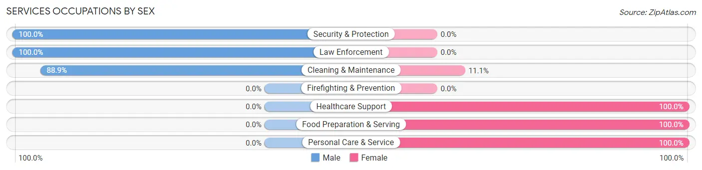 Services Occupations by Sex in Mineral