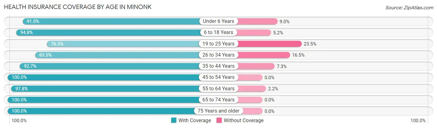 Health Insurance Coverage by Age in Minonk