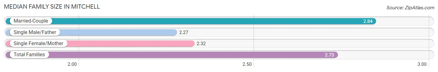 Median Family Size in Mitchell