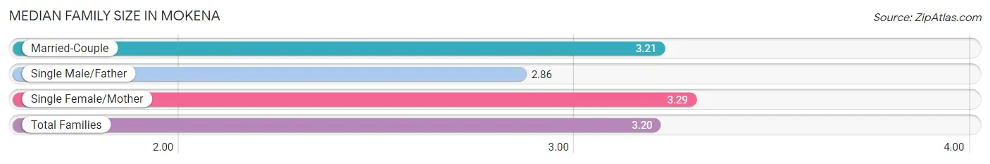 Median Family Size in Mokena