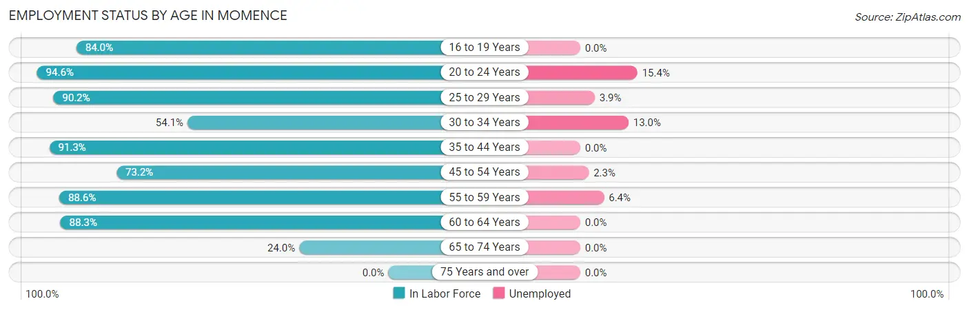 Employment Status by Age in Momence