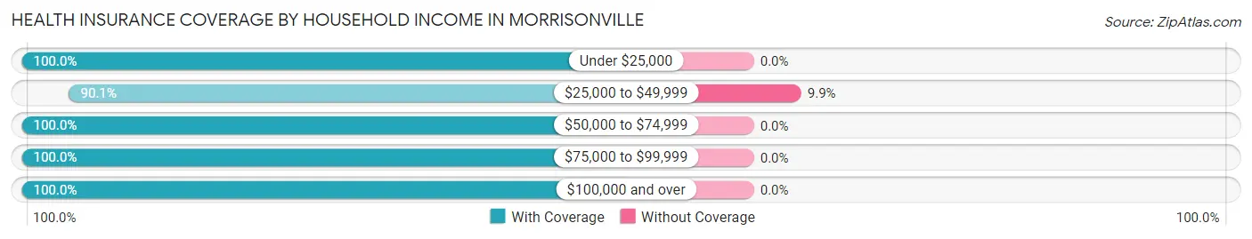 Health Insurance Coverage by Household Income in Morrisonville